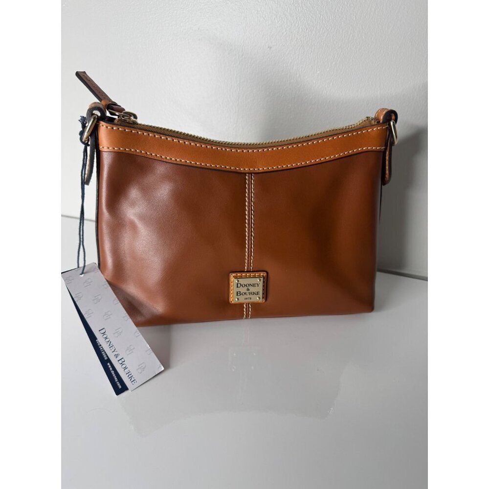 NEW Dooney & Bourke Wexford Leather Two toned Brown Crossbody - Picture 1 of 5